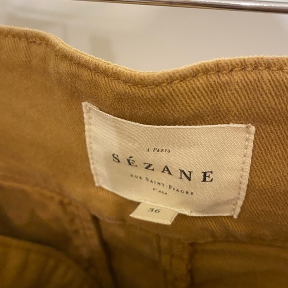 Sézane Austin Paper Bag Pants Trouser Caramel Tan Size 36 (FR) - Picture 6 of 6